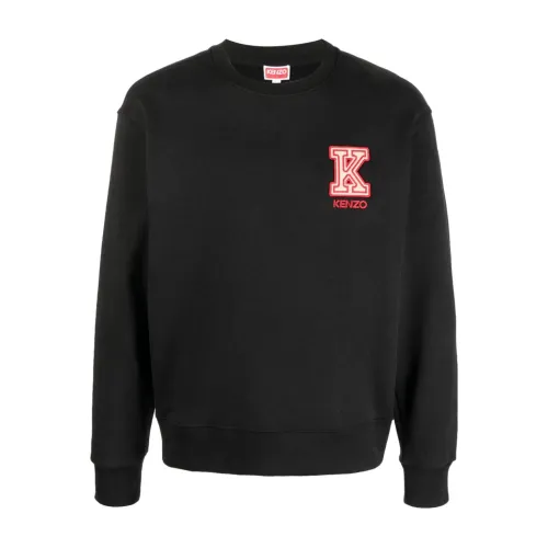 Schwarze Logo-Patch Sweaters Kenzo