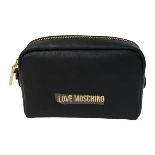 Schwarze Logo Reißverschluss-Tasche Love Moschino