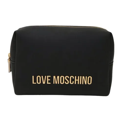Schwarze Logo Reißverschlusstasche Love Moschino