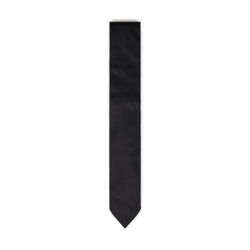 Schwarze Seidenjacquard-Logo-Krawatte Dsquared2