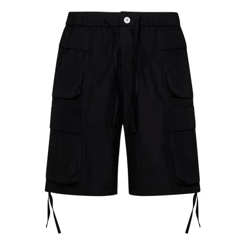 Schwarze Shorts mit Kordelzug und Mehreren Taschen Bonsai