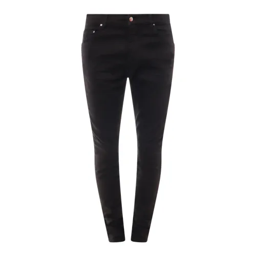 Schwarze Slim Fit Jeans mit Knopfverschluss Amiri