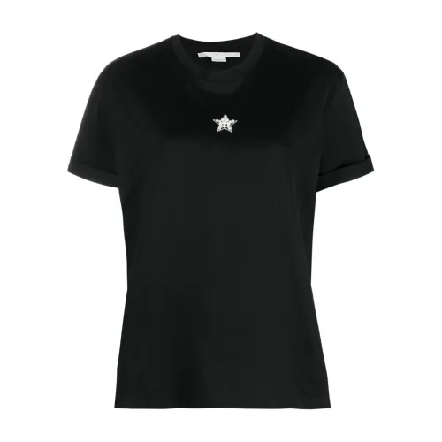 Schwarze T-Shirts Polos für Frauen Aw23 Stella McCartney