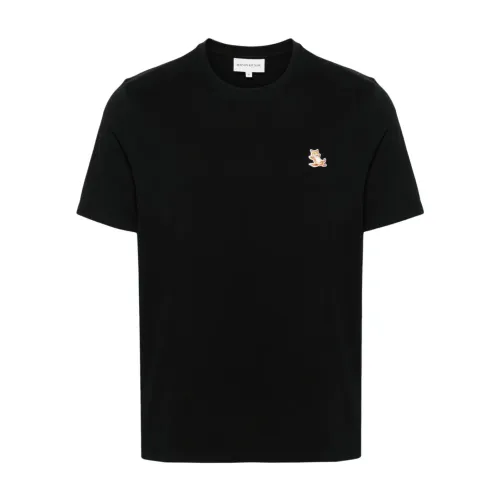 Schwarze T-Shirts und Polos Maison Kitsuné