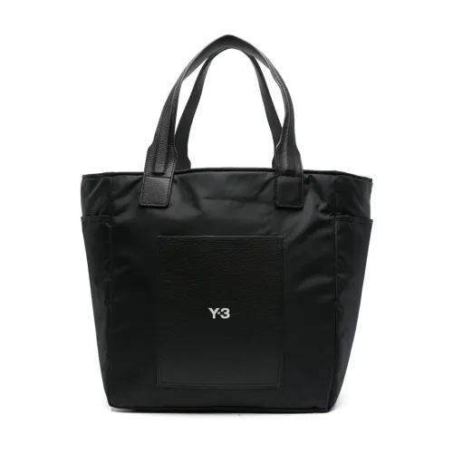 Schwarze Tasche aus recyceltem Polyamid mit geprägtem Logo Y-3