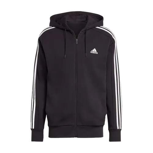 Schwarzer Hoodie mit 3-Streifen Adidas