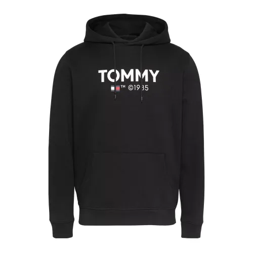 Schwarzer Hoodie mit großem Logo Tommy Jeans