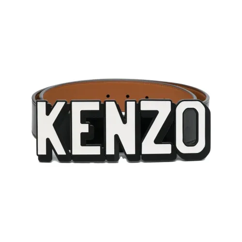 Schwarzer Ledergürtel mit Logo-Schnalle Kenzo