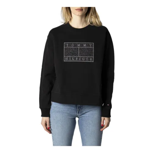 Schwarzer Print-Sweatshirt für Frauen Tommy Jeans