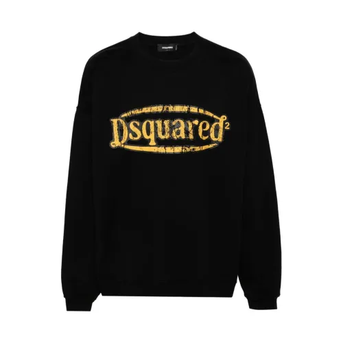 Schwarzer Sweatshirt mit Logo-Print Dsquared2