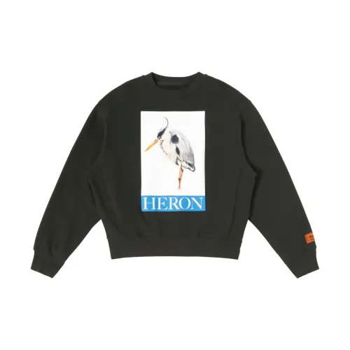 Schwarzer Vogel-Print Crewneck Sweatshirt Heron Preston