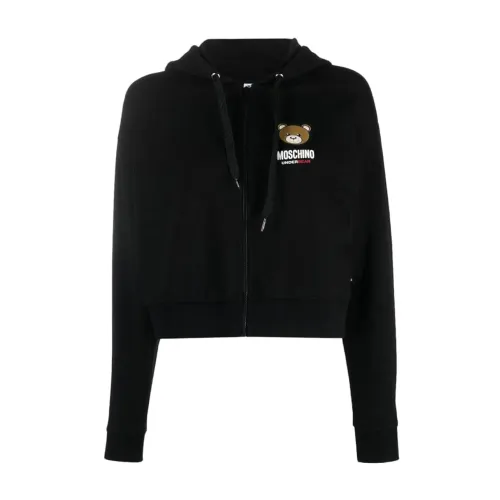 Schwarzer Zip-Sweatshirt für Damen Love Moschino