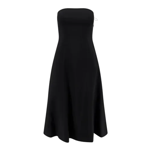 Schwarzes Ausgestelltes Kleid mit Reißverschluss Semicouture