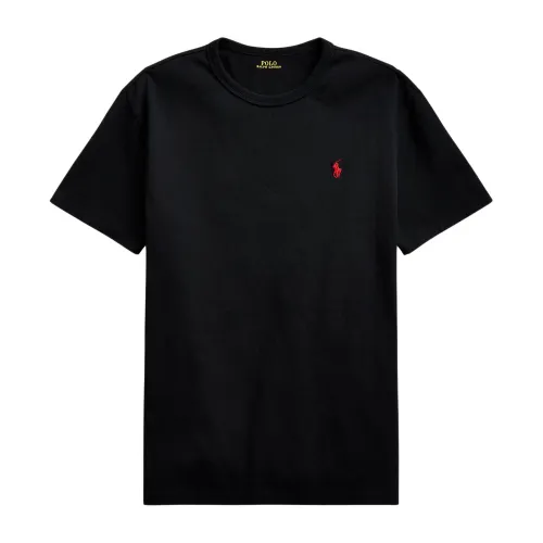 Schwarzes Baumwoll Regular Fit T-Shirt Polo Ralph Lauren