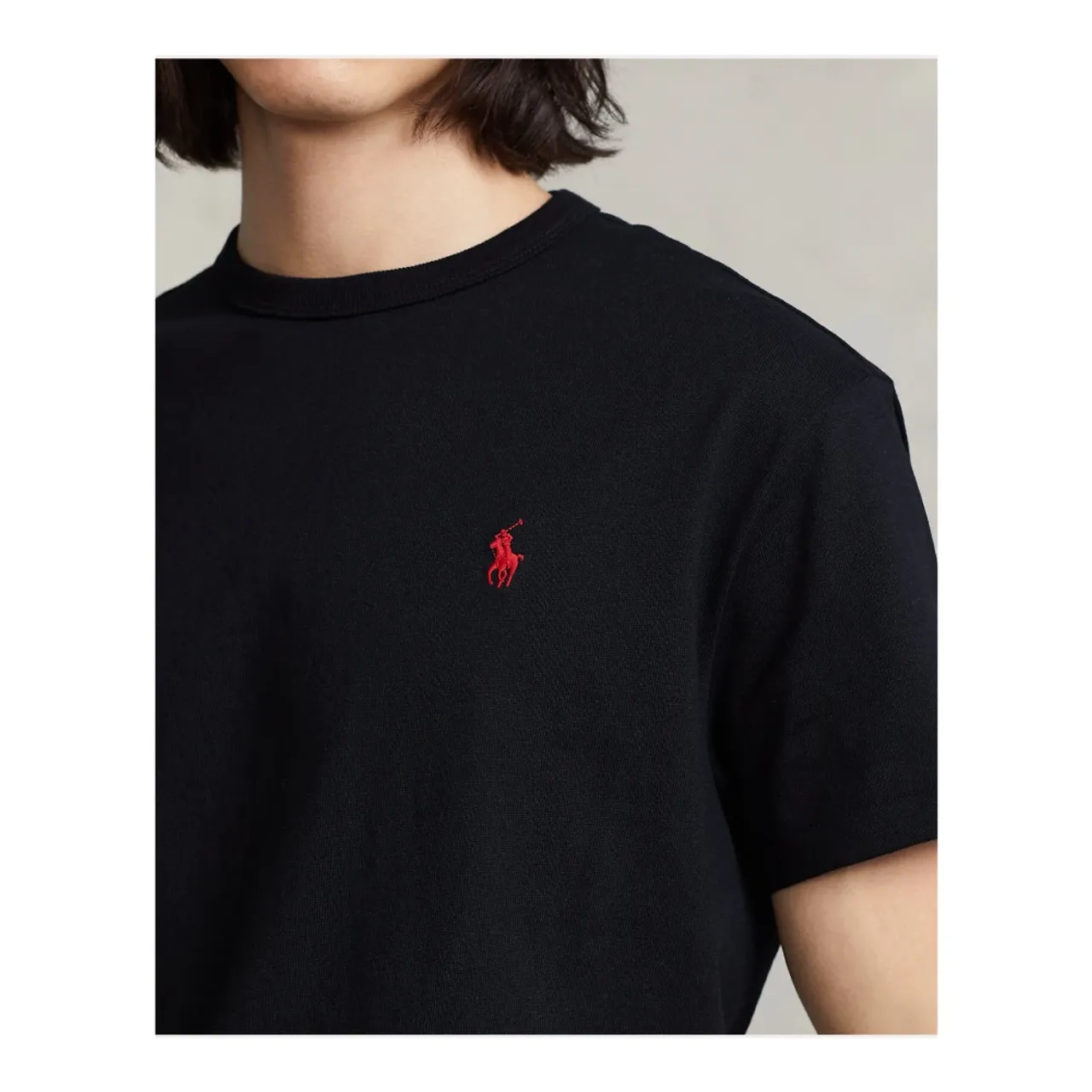 Schwarzes Baumwoll Regular Fit T-Shirt Polo Ralph Lauren