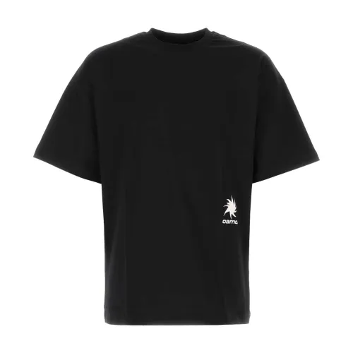 Schwarzes Baumwoll übergroße T-Shirt Oamc