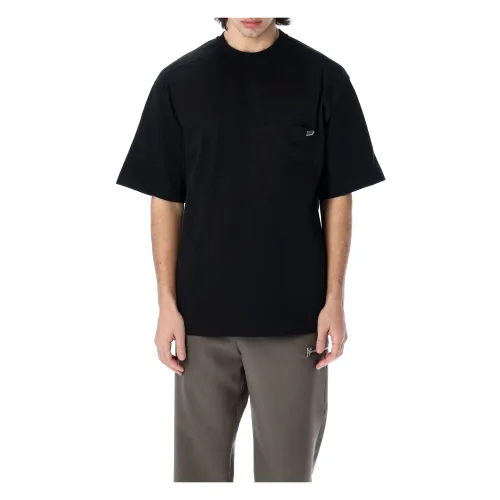 Schwarzes Baumwoll übergroße T-Shirt Oamc