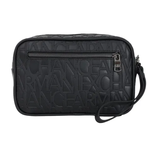 Schwarzes Beauty Case mit individueller Reißverschlusstasche Armani Exchange