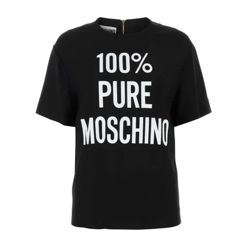 Schwarzes Crepe-T-Shirt - Stilvoll und vielseitig Moschino