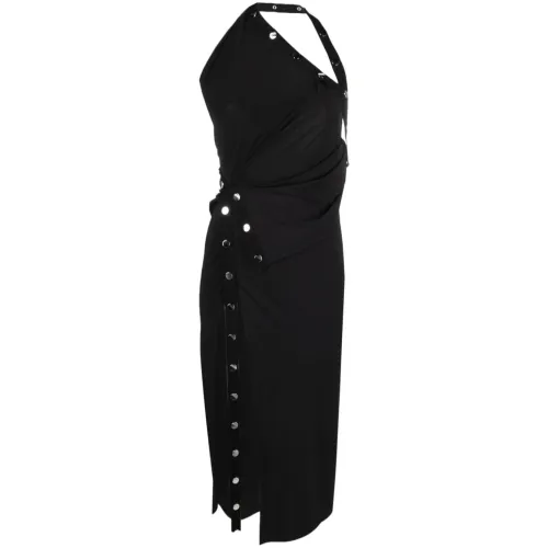 Schwarzes Kleid mit Lagen-Design The Attico