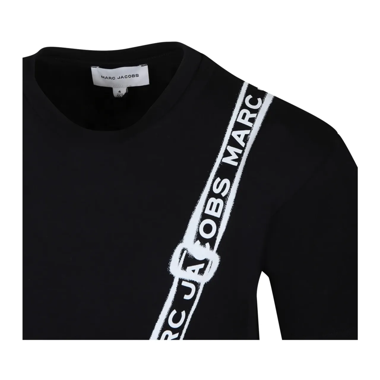 Schwarzes kurzärmeliges Baumwollkleid Marc Jacobs