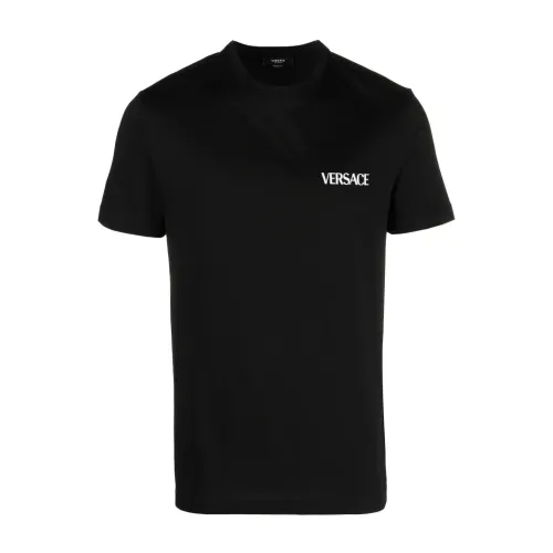 Schwarzes Logo Print T-Shirt von Versace Versace