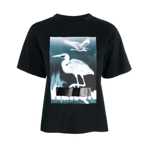 Schwarzes Logo T-Shirt Heron Preston