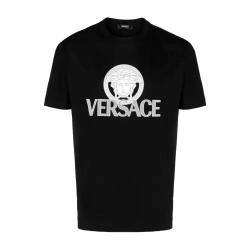 Schwarzes Medusa Head Logo T-Shirt Versace