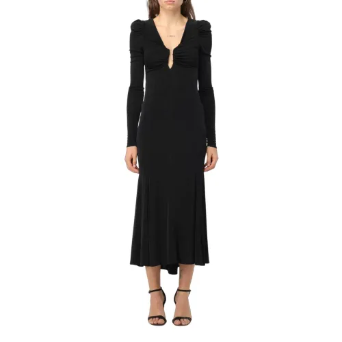 Schwarzes Midi-Kleid für moderne Frauen Aniye By