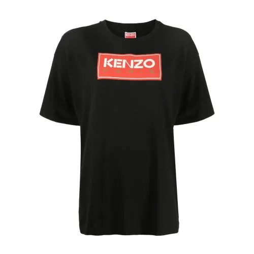 Schwarzes Oversize T-Shirt mit Druck Kenzo