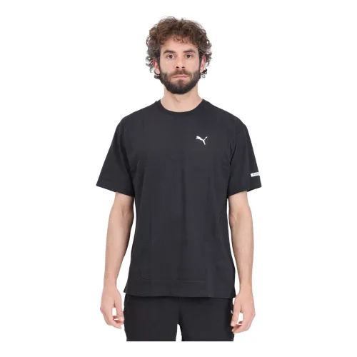 Schwarzes Rad/Cal Logo T-Shirt Puma