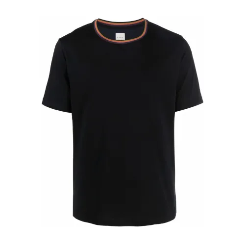 Schwarzes Streifen-Trim T-Shirt Paul Smith