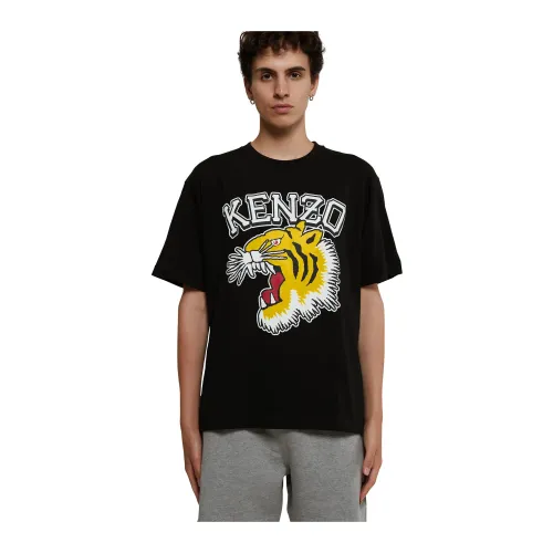 Schwarzes Tiger Varsity T-Shirt Kenzo