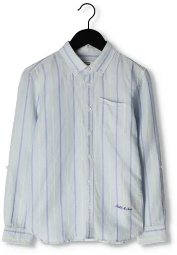 Scotch & Soda Jungen Hemden Yarn Dyed Long Sleeve Linen Shirt - Blau/weiß Gestreift