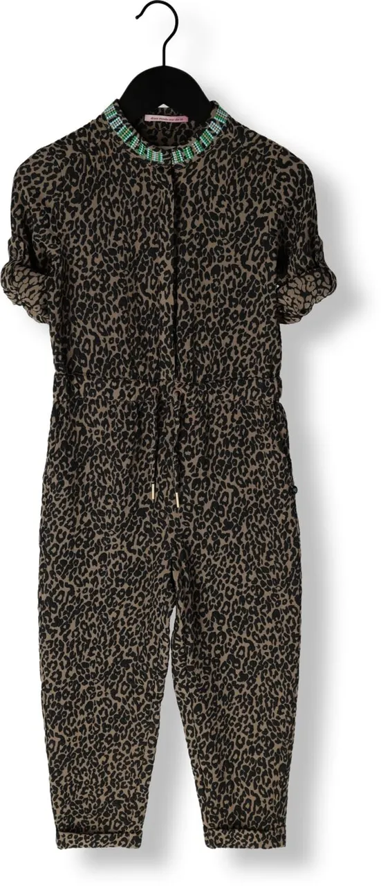 Scotch & Soda Mädchen Hosen Jacquard Collar Embroidery Jumpsuit - Leopard