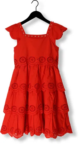 Scotch & Soda Mädchen Kleider Layered Midi Broderie Anglaise Dress - Rot