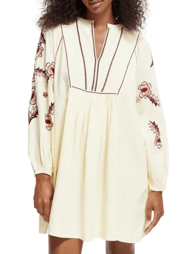Seersucker-Kleid mit Stickerei - Größe XL - Multicolor - Frau - Kleid - Scotch & Soda