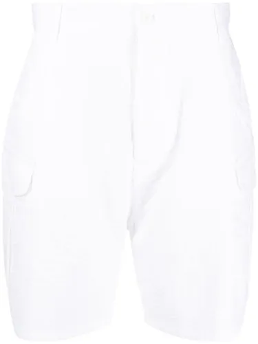 Seersucker-Shorts mit aufgesetzten Taschen