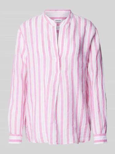 Seidensticker Bluse aus Leinen mit Streifenmuster in Pink