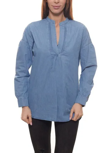 seidensticker Blusentop Seidensticker Bluse schicke Damen Sommer-Tunika Shirt Freizeit-Bluse in Jeansoptik Blau
