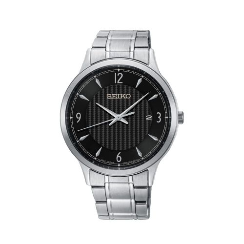 Seiko Herren Analog Quarz Uhr mit Edelstahl Armband SGEH81P1
