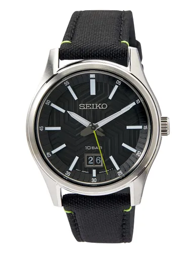 Seiko Herren Analog Quarz Uhr mit Nylon Armband SUR517P1