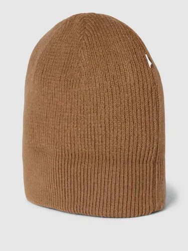 SELECTED HOMME Beanie in Ripp-Optik Modell 'SLHMERINO WOOL SAILOR RIB' in Camel