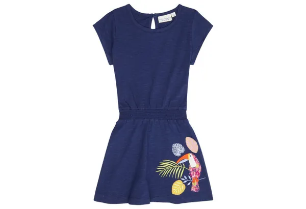 Sense Organics A-Linien-Kleid Melda Dress Sense Organics Navy + Bird 104 3-4 Jahre für Mädchen Sommer leichter Stoff