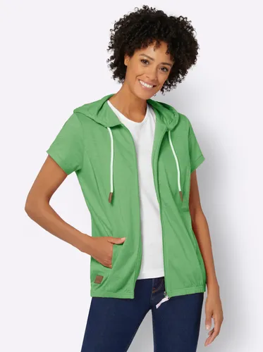 Shirtjacke CASUAL LOOKS "Shirtjacke" Gr. 44, grün (apfel) Damen Shirts Jersey