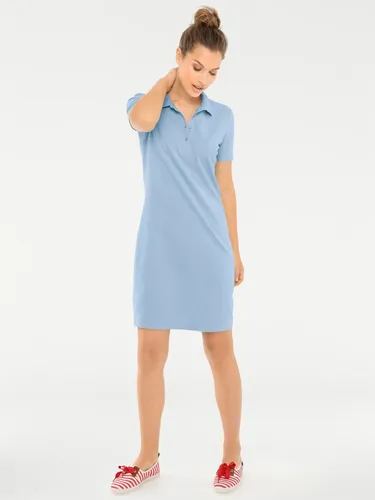 Shirtkleid HEINE "Polokleid" Gr. 42, Normalgrößen, blau (bleu) Damen Kleider Freizeitkleider