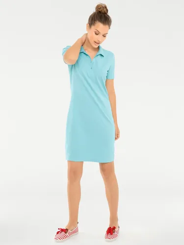Shirtkleid HEINE "Polokleid" Gr. 44, Normalgrößen, blau (türkis) Damen Kleider Freizeitkleider