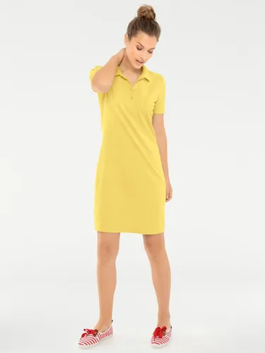 Shirtkleid HEINE "Polokleid" Gr. 46, Normalgrößen, gelb Damen Kleider Freizeitkleider