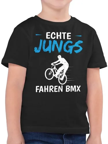 Shirtracer T-Shirt Echte Jungs fahren BMX Kinder Sport Kleidung