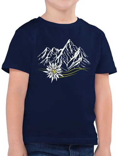 Shirtracer T-Shirt Edelweiß Berge Wandern Wanderlust Berg ruft Alpen Mode für Oktoberfest Kinder Outfit